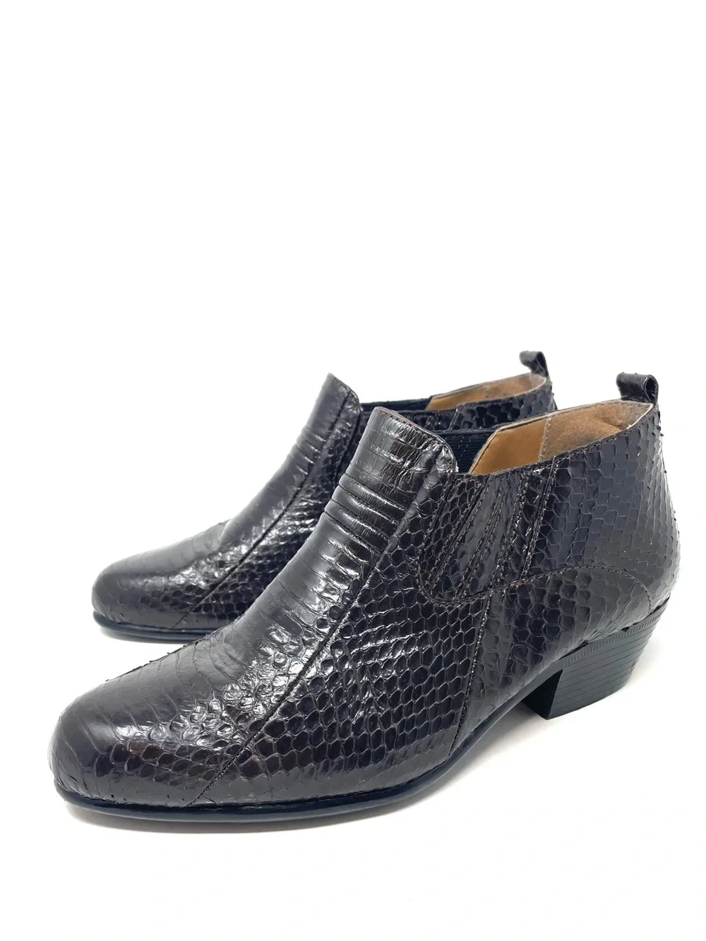 Giorgio Brutini Dark Brown Genuine Snakeskin Leather Ankle Boots, Men's 8.5